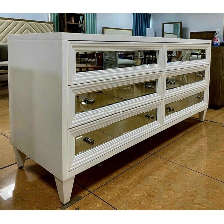 Z Gallerie : Tủ 6 Ngăn Kéo Ngang + Sơn Mài, Gương